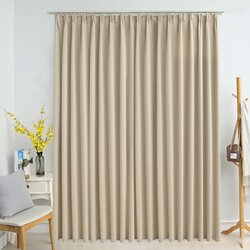 vidaXL Zavjesa za zamračivanje s kukama bež 290 x 245 cm Cijene