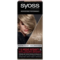 Syoss Permanent Coloration trajna barva za lase 50 ml odtenek 7-5 Natural Ashy Blond Cene