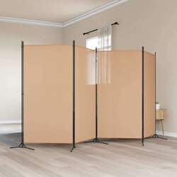  4-panelni pregradni zid Bež 346 x 180 cm Tkanina - Bež 346 x 180 cm Cijene