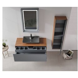 Hanah home Kupatilski ormarić sa umivaonikom i ogledalom (2 komada) Craft 120 147 Cene