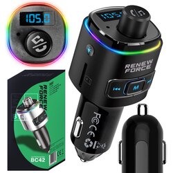  Auto FM transmiter LCD bluetooth 5.0 i punjač 12-24V USB + TipC RGB Cene
