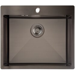 LAVEO Inox sudoper Marmara sa sifonom, grafit, 51x59 cm Cene