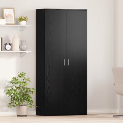 vidaXL visok kabinet črni hrast 80x35x180 cm inženirski les Cene