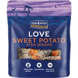 Fish4Dogs Priboljški Love Sweet Potato Fish Wraps batat,riblja koža 100 g Cene