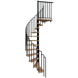 Minka Spiralno stopnišče Paris (Premer: 140 cm, Črne barve, Barva stopnice: Bukev rjava, Višina nadstropja: 282 cm) Cene