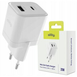 ALLITY zidni punjač GaN PD QC USB-C 1x-USB-A 20W BIJELI Cene