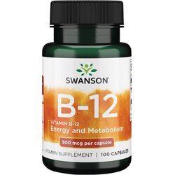 Swanson vitamin B12, 500 mcg, 100 Kapsula - Energija i Podrška Metabolizmu Cene