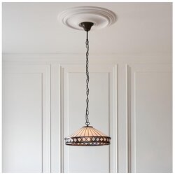 Endon 112196 - Luster na lancu Tiffany FARGO 1xE27/60W/230V, prečnik 41,5 cm Cene