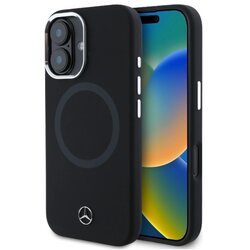 Mercedes trdi etui silikonski tonal logo za magsafe za iphone 16 6.1 črn, (22070622) Cene