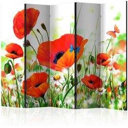 Artgeist Paravan Country Poppies I, Dvostranski, 5-Delni Cene