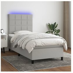  Box spring s madracem LED svjetlosivi 90x200 cm tkanina Cijene