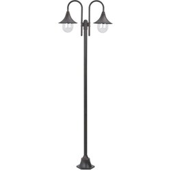 vidaXL vrtna ulična svetilka 220 cm E27 aluminij 2 svetilki bronasta Cene
