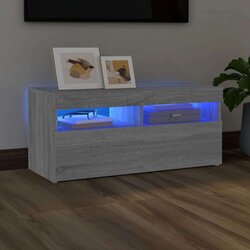 TV ormarić s LED svjetlima boja sivog hrasta sonome 90x35x40 cm Cijene