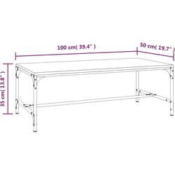 vidaXL Stolić za kavu smeđa boja hrasta 100x50x35 cm konstruirano drvo Cijene