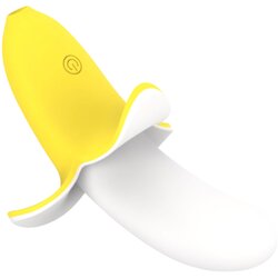 Lonelyi - punjivi, vodootporni, banana vibrator (žuto-bijeli) Cene