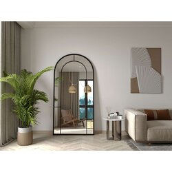 Hanah home podno ogledalo rounda, 90 cm x 180 cm, crno Cene