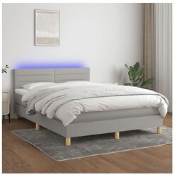  Box spring s madracem LED svjetlosivi 140x200 cm tkanina Cijene