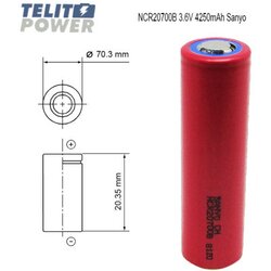 Sanyo Li-Ion 3.6V 4250mAh -15A NCR20700B ( 2264 ) Cene