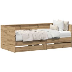 vidaXL Krevet s ladicama Artisanski hrast Konstruirano drvo 75 x 190 cm Cijene