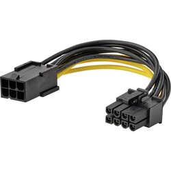 Akasa tok priključni kabel [1x 6-polni moški konektor PCI-e - 1x 8-polni moški konektor PCI-e] 0.10 m rumena\, črna, (20414111) Cene
