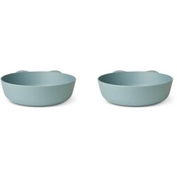 Liewood 2 dijelni set posudica od bio plastike solina rabbit sea blue Cijene