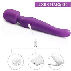 Tracy's Dog Wand - vodoodporen, polnilni, pulzirajoči masažni vibrator (vijolična) Cene