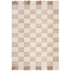 Flair Rugs Krem/u prirodnoj boji ručno rađen tepih od mješavine vune 200x300 cm Eric Checkboard – Cene