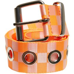 Urban Classics Accessoires Checkered belt with eyelets neon orange/white Cene
