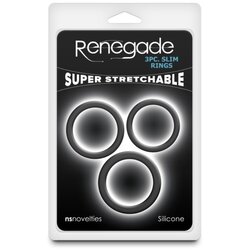New Sensations Novelties 2024 Komplet Erekcijskih ObroČkov Renegade Slim Black Cene