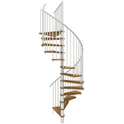 Minka Spiralno stopnišče Spiral Smart (Premer: 140 cm, Bela, Barva stopnice: Hrast, Višina nadstropja: 305 cm) Cene