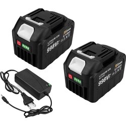 Gisam 18V Litij-ionska baterija, visoka kapaciteta 22500mAh ali 15000mAh, združljiva z Makita električnimi orodji, 2x998VF-1xPolnilec, (5000161548) Cene