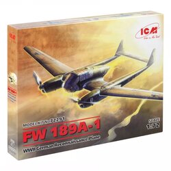ICM model kit aircraft - fw 189A-1 wwii german reconnaissance plane 1:72 Cene
