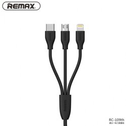 Remax podatkovni kabel 3 v 1 - lightning, micro usb, type c - črn Cene