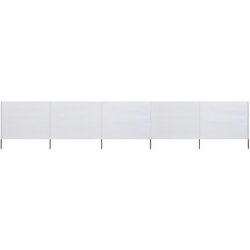 vidaXL vjetrobran s 5 panela od tkanine 600 x 120 cm pješčano bijeli Cijene