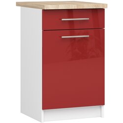 AKORD oliwia S50 SZ1 kabinet + bela / rdeča sjajna plošča, (21713660) Cene