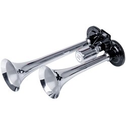 Amio auto kamionska sirena sa 2 roga – silver / hrom 12V / 24V Cene