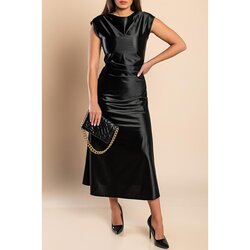 Fenzy Midi Haljina Od Imitacije Satena, Crna Cijene
