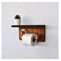 Hanah home polica sa držačem Cop056, 29x16x14 cm, boje oraha Cene