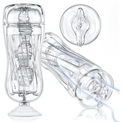 SuperLove 3D Realistic Texture Masturbator with Suction Cup Crystal Clear Cene