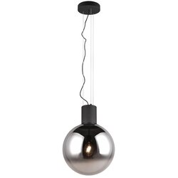 CINQUE Črna LED viseča svetilka s steklenim senčilom ø 50 cm Cipallone – Cene