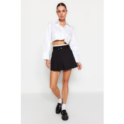 Trendyol Black Double Belt Detail Pleated Mini Woven Skirt Cijene