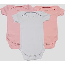 Corall Bodi Kratak Rukav Set od 3 Za Devojčice/ Roze - Bela - Tamno Roze Cene