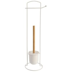 Tendance SAMOSTOJEĆI DRŽAČ TOALETNOG PAPIRA I WC ČETKE, METAL/BAMBUS, BIJELI Cijene