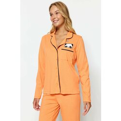 Trendyol Pajama Set - Orange - Slogan Cene