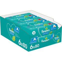 Pampers Baby Wipes Fresh Clean 6x80ct Cene