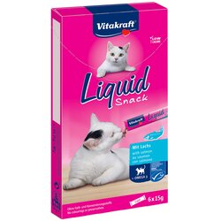Vitakraft Cat Liquid -Snack z lososom & omega-3 - Varčno pakiranje: 24 x 15 g Cene