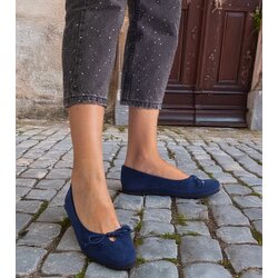 Gemre Navy blue ballet flats with a decorative bow Pollinos Cijene