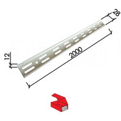 Dabel šina za modularne nosače polica M5820 Bela 2000/28/12mm Q 1713005 Cene