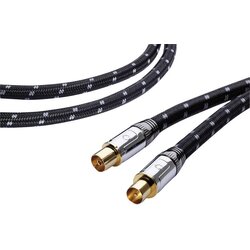 Oehlbach antene priključni kabel [1x 75 Ω antenski moški konektor - 1x 75 Ω antenski ženski konektor] 5.10 m pozlačeni konektorji črna\, siva, (20519403) Cene
