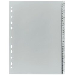 Herlitz Pregrada plastična A4, 1-31, , siva Cene